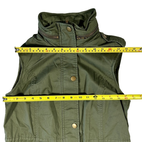Market & Spruce Women’s Olive Green Utility Vest Hooded Size Small (NWT) - Picture 8 of 10